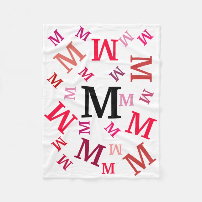 Fleece Blanket - Jumbled Letters in Reds (Front)