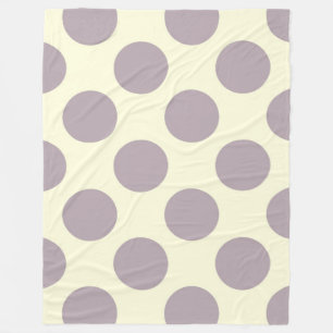 Fleece Blanket Large Circles Dots Purple Cream