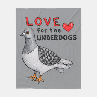 Fleece blanket "Love For The Underdogs" with dove