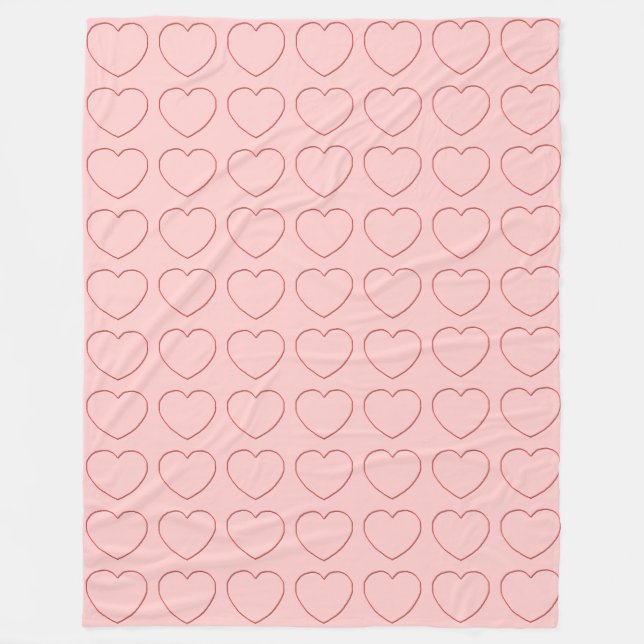 Fleece Blanket - Multiple Wire Hearts (Front)