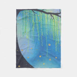 Fleece Blanket- Night Stars & Lightning Bugs
