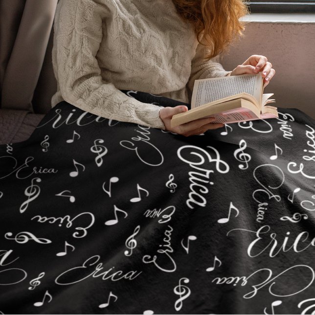 Fleece Blanket of Names and Speckled Musical Notes (Creator Uploaded)