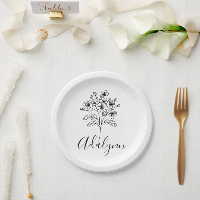 Fleece Blanket Paper Plate (Wedding)
