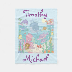 Fleece Blanket/Personalised Sea Life Blanket