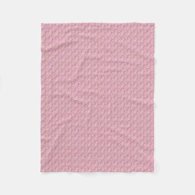 Fleece Blanket/Pink Flowers Blanket (Front)