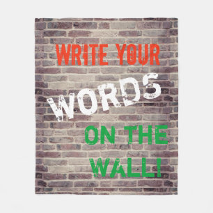 Fleece Blanket Red Brick Wall Custom Graffiti