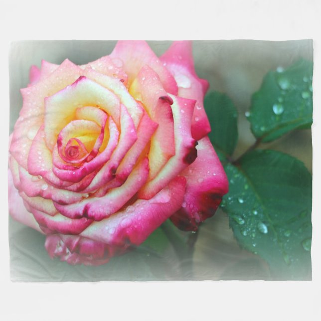 Fleece Blanket/Rose (Front (Horizontal))