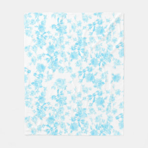 Fleece blanket Saint Colette June Roses capri blue