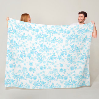 Fleece blanket Saint Colette June Roses capri blue
