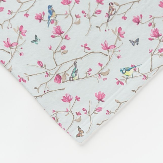 Fleece Blanket - Shabby Chic Blossom (Corner)
