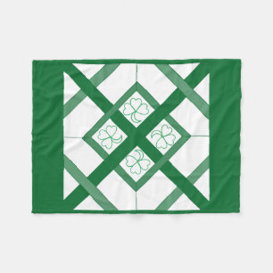 Fleece Blanket - Shamrocks on Squares
