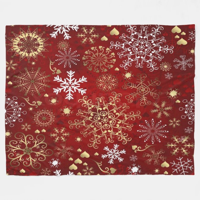 Fleece Blanket/Snowflakes Blanket (Front (Horizontal))