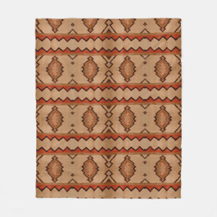 Fleece Blanket Southwest rustic woven rug design