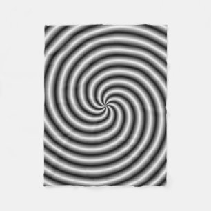 Fleece Blanket   The Swirl in Black and White