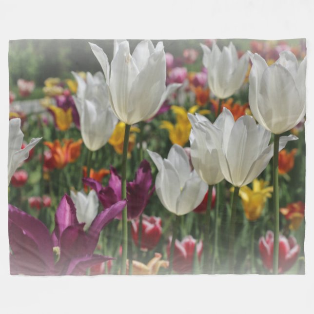 Fleece Blanket/Tulips Blanket (Front (Horizontal))
