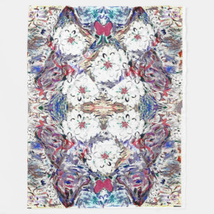 Fleece Blanket White Dahlia