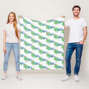 Fleece Blanket (white) - Oak Treehopper