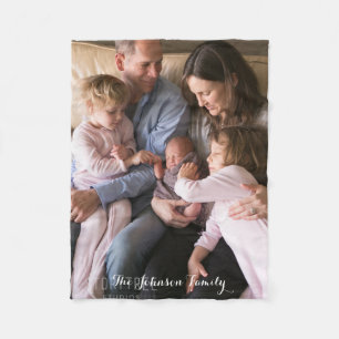 Fleece Blanket With Cute Family Photo
