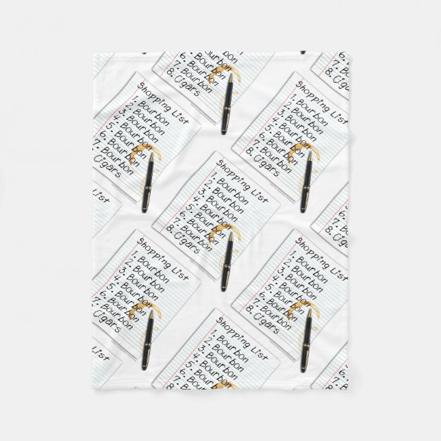 FLEECE BLANKETS - BOURBON LOVERS SHOPPING LIST (Front)