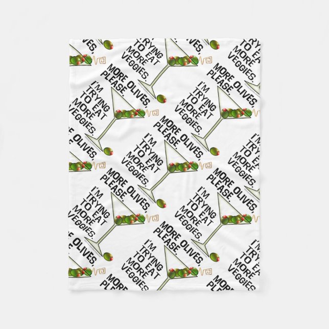 FLEECE BLANKETS - More Olives. Eating Veggies! (Front)