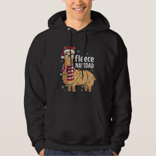 Fleece Feliz Navidad Cute Llama Christmas Hoodie