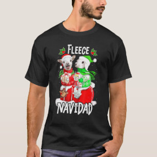 Fleece Feliz Navidad Cute Sheep Christmas 1 T-Shirt