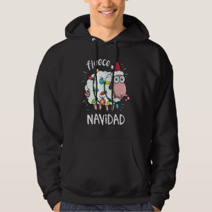 Fleece Feliz Navidad Cute Sheep Christmas Hoodie
