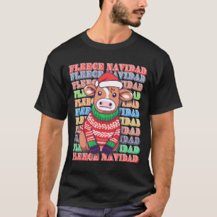 Fleece Feliz Navidad - Cute Xmas Cow -funny Christ T-Shirt
