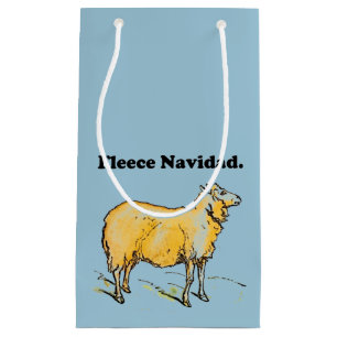 Fleece Feliz Navidad Funny Christmas Sheep Joke Small Gift Bag