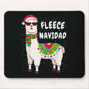 Fleece Feliz Navidad Llama Christmas Cute Xmas Gif Mouse Pad