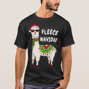 Fleece Feliz Navidad Llama Christmas Cute Xmas Gif T-Shirt