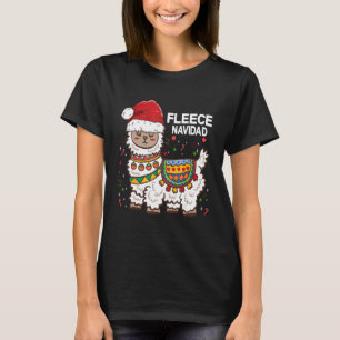 Fleece Feliz Navidad Llama Funny Hispanic Kids Chr T-Shirt