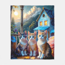 Fleece Kittens to cuddle Cuddle With Blanket