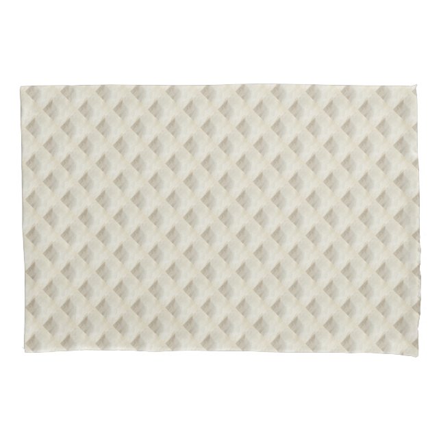 Fleece luxury soft beige ivory square dimple set pillowcase (Front)