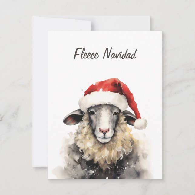 Fleece Navidad Christmas Greeting Card (Front)