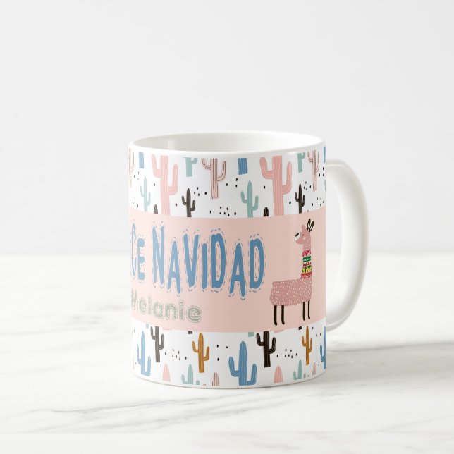 Fleece Navidad Christmas Llamas Coffee Mug (Front Right)