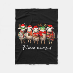 Fleece Navidad Christmas Spanish Sheep Santa Sheep Blanket