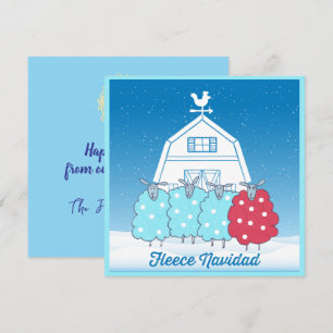 Fleece Navidad Cute Christmas Sheep Personalised Holiday Card