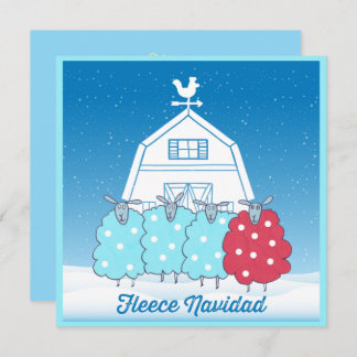 Fleece Navidad Cute Christmas Sheep Personalised Holiday Card