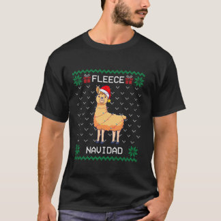 Fleece Navidad Feliz Llama Ugly Christmas Sweater 