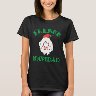 Fleece Navidad Feliz Sheep Christmas Animal Design T-Shirt