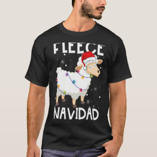 Fleece Navidad  Feliz Sheep Lights Christmas Pajam T-Shirt