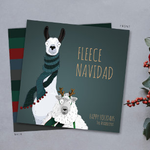 “Fleece Navidad” Funny Chic Quirky Punny Holiday Card