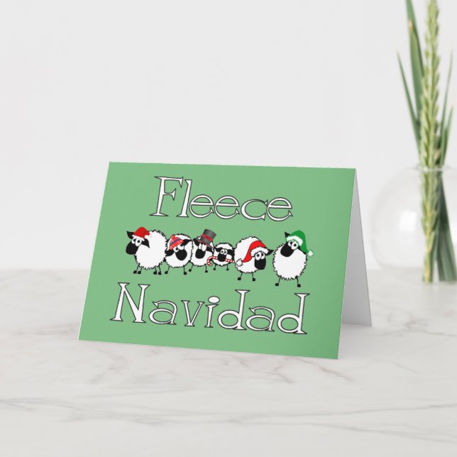 Fleece Navidad Funny Christmas Card (Front)