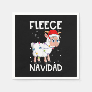 Fleece Navidad Funny Christmas Sheep Feliz Xmas Li Napkin