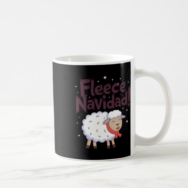 Fleece Navidad Funny Christmas Sheep Festive  Coffee Mug (Right)