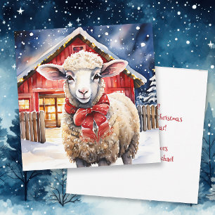 Fleece Navidad   Funny Christmas Sheep Pun Card