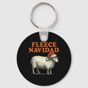 Fleece Navidad Funny Sheep Pun Christmas Holiday 1 Key Ring