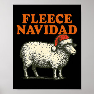 Fleece Navidad Funny Sheep Pun Christmas Holiday 1 Poster