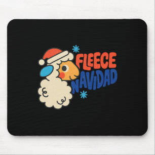Fleece Navidad Funny Sheep Pun Christmas Holiday Mouse Pad